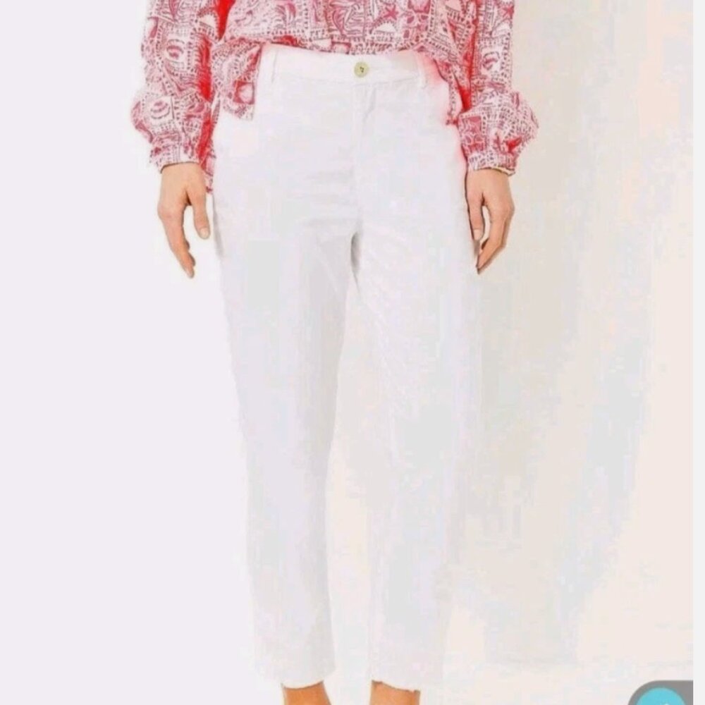 Lilly Pulitzer Montoya Chino Pant Resort White Size 00 (Original. $138)